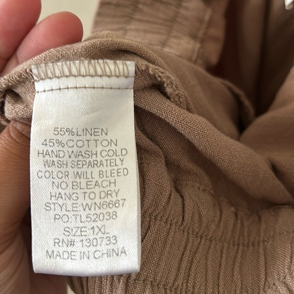 plus size linen blend pants - Picture 3 of 8